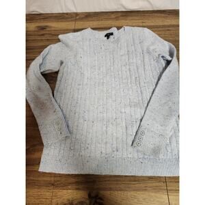 Talbots Petite Size Small Sp Blue Cable Cord Sweater